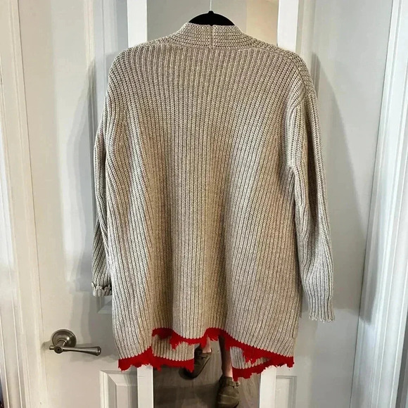 Women's Zadig & Voltaire Rita Cardigan Size XS Color Cream Red - Picture 4 of 4